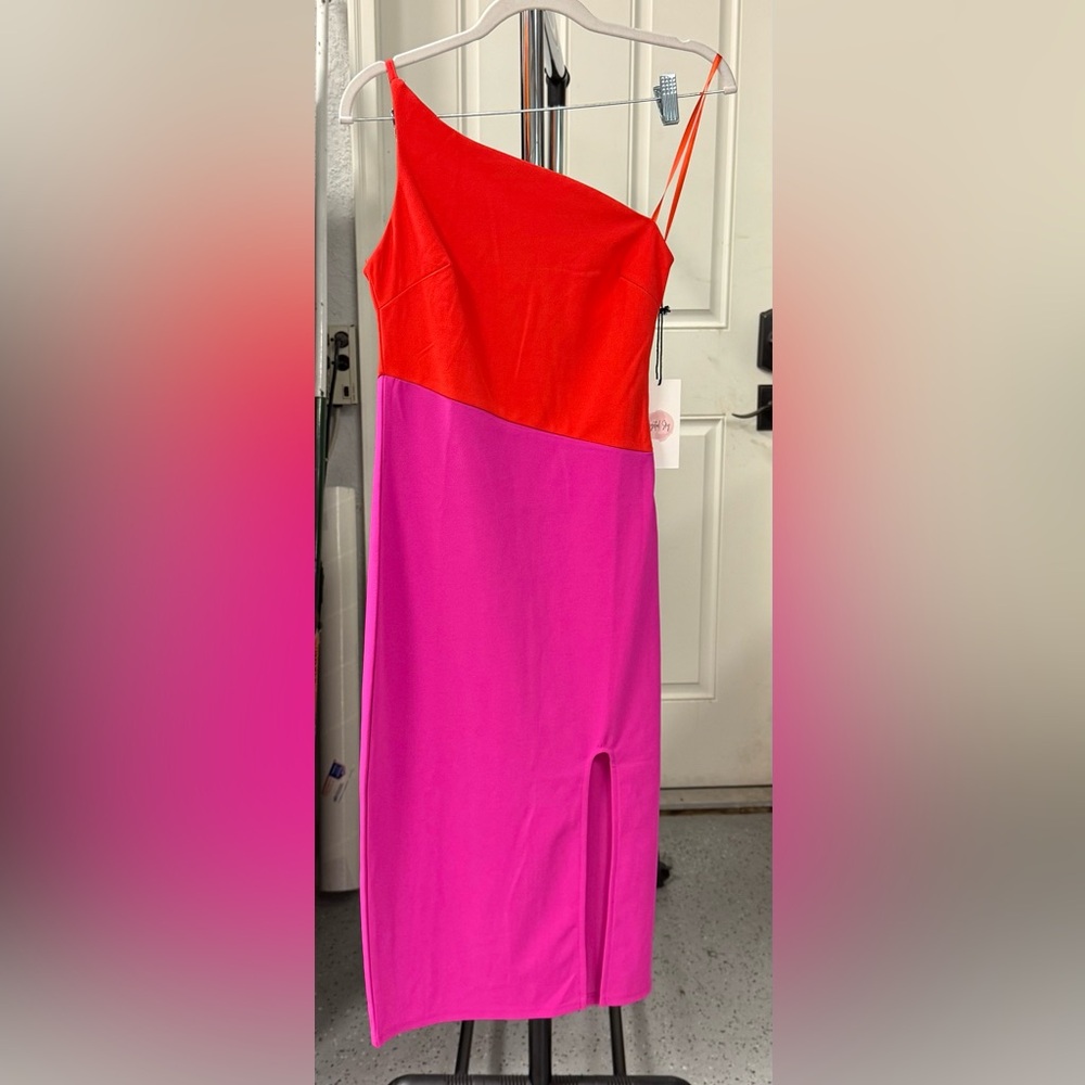 NWT Crystal Sky Orange and Pink Dress Small